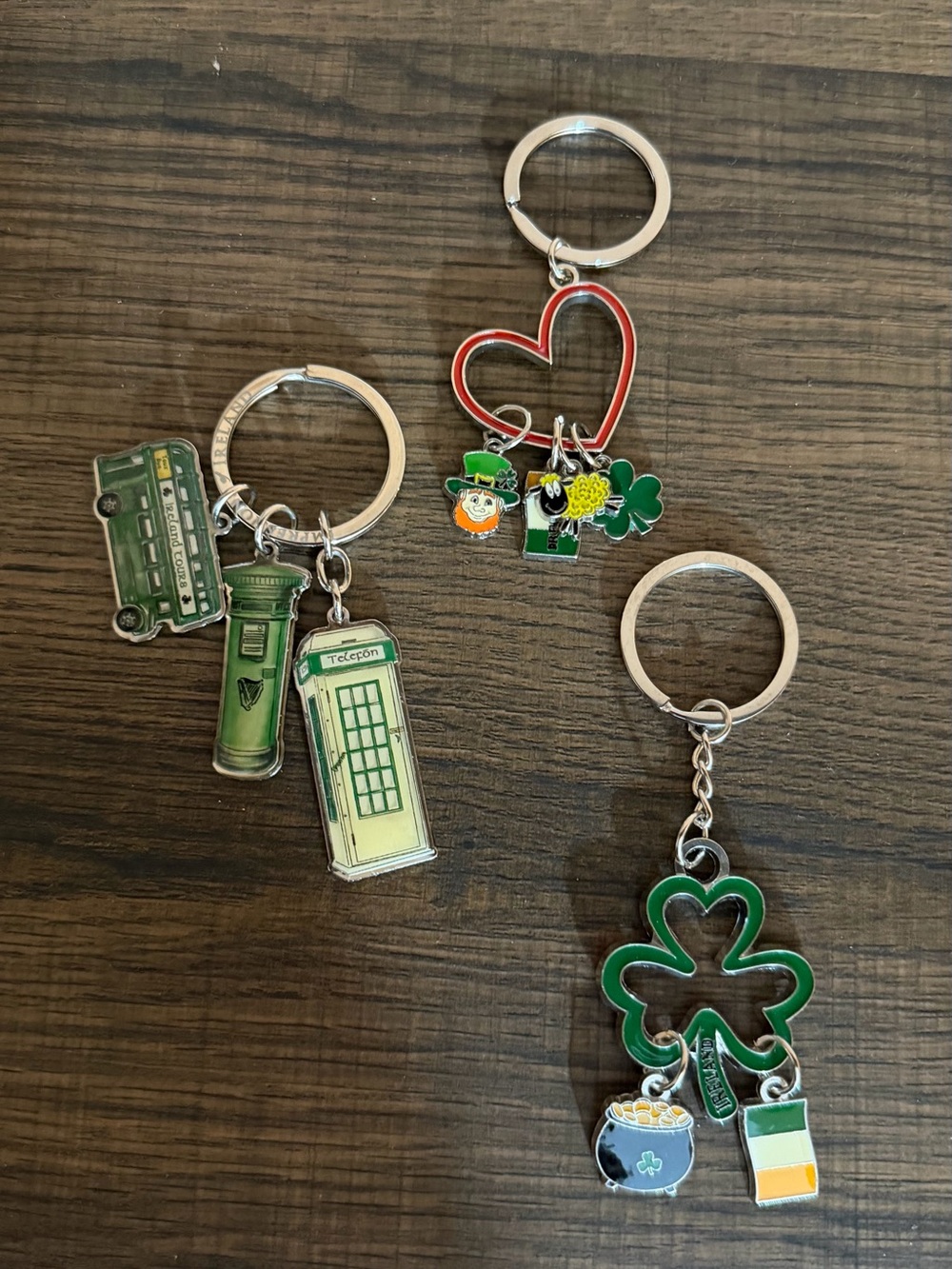 Green Shamrock and Irish Charm Keychains - St. Patrick's Day Home Accent